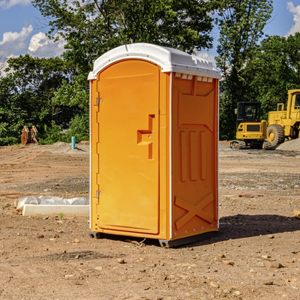 how often are the portable restrooms cleaned and serviced during a rental period in Dallas Center IA